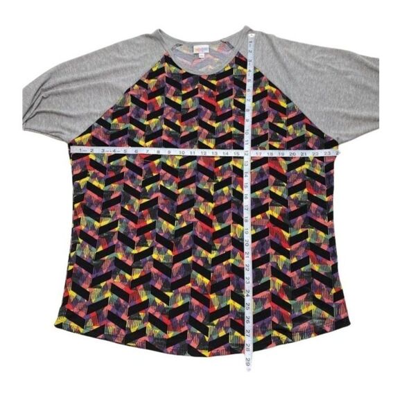 LuLaRoe Gray Multicolor Geometric Randy Soft 3X - Picture 3 of 4
